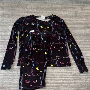 Kids Neon Cat Pajamas, size 10
